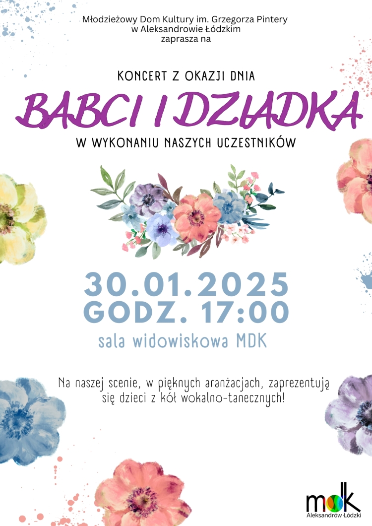 Zapraszamy Na Koncert Z Okazji Dnia Babci I Dziadka M Odzie Owy Dom