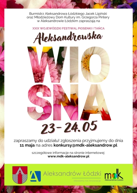 ''ALEKSANDROWSKA WIOSNA'' XXIX WOJEWÓDZKI FESTIWAL PIOSENKI I TAŃCA