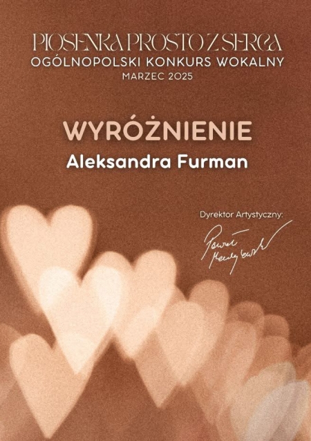 Nasza uczestniczka z wyróżnieniem w ogólnopolskim konkursie!